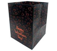LarryRoo Black & Red Happy Valentine's Day Valentines Anniversary Love Bouquet Transportation Display Flower Premium Gift Bag (1)