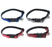 LarryRoo Cat Collar Reflective Gloss With Safety Buckle, Bell (Blue)