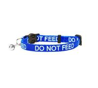 Larryroo Cat Collar With Do Not Feed Print - Soft Nylon & Safety Release Buckle (Blue)