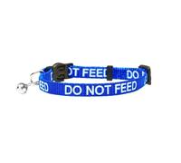 LARRYROO Cat Collar With DO NOT FEED Print - Soft Nylon & Safety Release Buckle (Blue)