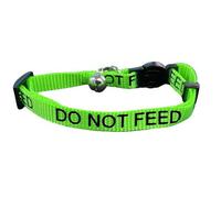 Larryroo Cat Collar With Do Not Feed Print - Soft Nylon & Safety Release Buckle (Green)