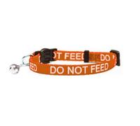 LARRYROO Cat Collar With DO NOT FEED Print - Soft Nylon & Safety Release Buckle (Orange)