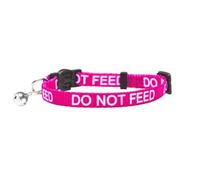 LARRYROO Cat Collar With DO NOT FEED Print - Soft Nylon & Safety Release Buckle (Pink)