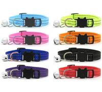 LarryRoo Cat/kitten Collar With Bell & Reflective Stripes, Quick Safety Buckle For Kittens & Cats (Red)