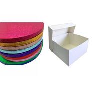 Larryroo Colour Cake Drum Board & White Box + Lid Combo Pack For Wedding, Birthday Cakes (Cerise (Hot Pink), 10 Inches)