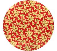 LARRYROO Festive Christmas Cake Board Drum, Tradtional Gold, Red, Green Holly Design, 12mm Thick (Red, 12 Inch)