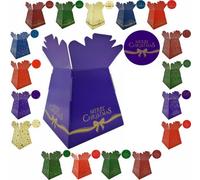 LarryRoo Festive Christmas Design Bouquet, Flower Box/vase - Transportation Xmas Display Boxes (Merry Xmas Bow - Purple)