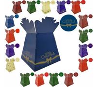 LarryRoo Festive Christmas Design Bouquet, Flower Box/vase - Transportation Xmas Display Boxes (Merry Xmas Bow - Navy Blue)