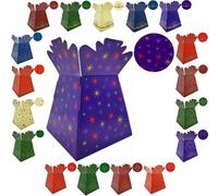LarryRoo Festive Christmas Design Bouquet, Flower Box/vase - Transportation Xmas Display Boxes (Stars - Purple)