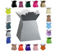 LarryRoo Glossy Vibrant Bouquet, Flower Box/vase - Transportation Display, Presentation Boxes (1, Silver)