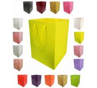 LarryRoo Glossy Vibrant Flower Gift Bag, Bouquet Vase Valentines Anniversary Love Transportation Display (1, Lemon Yellow)