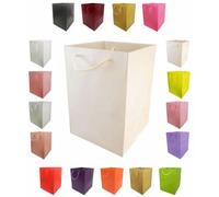 LarryRoo Glossy Vibrant Flower Gift Bag, Bouquet Vase Valentines Anniversary Love Transportation Display (1, Ivory/cream)