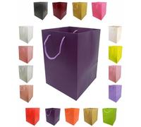 LarryRoo Glossy Vibrant Flower Gift Bag, Bouquet Vase Valentines Anniversary Love Transportation Display (1, Purple)