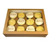 LARRYROO Kraft Brown Windowed Cupcake Box | 12 Cavity | Cup Cake Boxes & inserts (2)