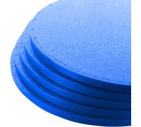 LARRYROO Pack of 5 Round Cake Drums 13mm Thick Boards Colourful Foil Covered (Blue, 12 Inches)