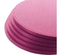 LARRYROO Pack of 5 Round Cake Drums 13mm Thick Boards Colourful Foil Covered (Light Pink, 10 Inches)