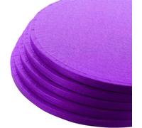 LARRYROO Pack of 5 Round Cake Drums 13mm Thick Boards Colourful Foil Covered (Purple, 10 Inches)