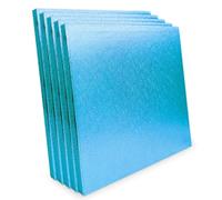 LARRYROO Pack of 5 Square Cake Drums 13mm Thick Boards Colourful Foil Covered (Light Blue, 12 Inches)