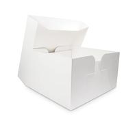 LarryRoo Pack of 5 x White Square Cake Boxes - Perfect for Transporting your Cakes! (14 Inch)