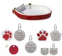 LarryRoo Personalised Engraved Cat/kitten Collar & Engraved Id Tag Combo (Red, 22mm Anodised Tag)