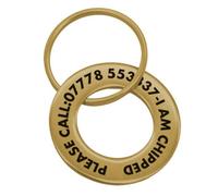 LarryRoo Personalised Engraved Pet Disc Dog Id Tag Brass Washer Tags With Free Engraving (30mm Single)