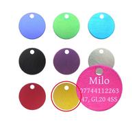 LarryRoo Quality 22mm Round Anodised Pet Id Tag & Ring, Dog, Cat, Engraved Free And P&p Supplied And Engraved (Gold)