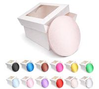 LARRYROO Round Colour Cake Drum Board & White Box with Clear Display Window + Lid Combo Pack for Wedding, Birthday Cakes (Rose Gold, 10 Inch)