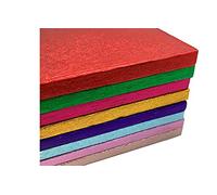 LARRYROO Single Colourful Cake Board Square Thick Drum 12mm Strong Boards (Light Blue, 14 inches)