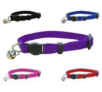 LarryRoo Soft Vibrant Kitten/cat Nylon Collar With Safety Release And Bell (Purple)