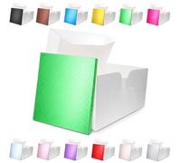 LARRYROO Square Colour Cake Drum Board & White Box + Lid Combo Pack for Wedding, Birthday Cakes (Green, 10 Inches)
