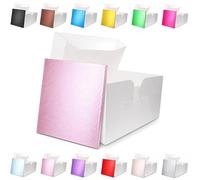 LARRYROO Square Colour Cake Drum Board & White Box + Lid Combo Pack for Wedding, Birthday Cakes (Light Pink, 10 Inches)
