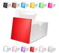 LARRYROO Square Colour Cake Drum Board & White Box + Lid Combo Pack for Wedding, Birthday Cakes (Red, 14 Inches)