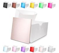 LARRYROO Square Colour Cake Drum Board & White Box + Lid Combo Pack for Wedding, Birthday Cakes (Rose Gold, 12 Inches)