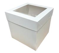 LARRYROO Tall Cake Box Extra Deep with Clear Display Window - 12" x 12" x 12" (1)