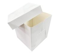 LARRYROO Tall White Cake Box Extra Deep, Ideal for High Celebration, Wedding, Birthday Cakes - 8" x 8" x 8" (1)
