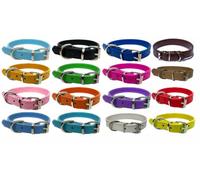 LarryRoo Vibrant Leather Dog Collar For Puppy, Cat, Kitten, Dogs - For Small, Medium & Large Pet Collars (Extra Small (20Cm - 26Cm Neck),