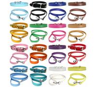 LarryRoo Vibrant Leather Dog Collar & Lead Combo Set For Puppy, Dogs Small, Medium & Large (Large (36Cm - 46Cm Neck), Green)