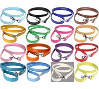 LarryRoo Vibrant Leather Dog Lead For Puppy, Dogs In 3 Sizes - For Small, Medium & Large Pet Bright Colour Leash (Green, Extra Large