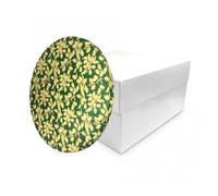 LARRYROO White Cake Box & Festive Christmas Round Cake Drum Board Combo (Green, 10 Inch)