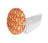 LARRYROO White Cake Box & Festive Christmas Round Cake Drum Board Combo (Red, 10 Inch)