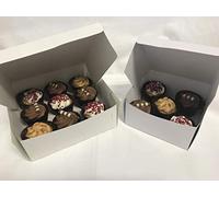 LARRYROO White Folding Cardboard Cake Box/Cupcake Boxes/Wedding/Birthday - (25, 10" x 10" x 4")