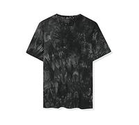 Lars Amadeus Men's Novelty Tie Dye T-Shirt Short Sleeves Hip Hop Summer Printed Tee Black Gray M