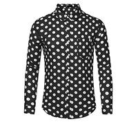 Lars Amadeus Men's Polka Dots Dress Shirt Business Button Down Slim Fit | Point collar, button closure slim fit Long sleeve with chest pocket Office ready Machine wash cold
