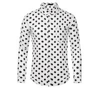 Lars Amadeus Men's Polka Dots Dress Shirt Business Button Down Slim Fit | Point collar, button closure slim fit Long sleeve with chest pocket Office ready Machine wash cold