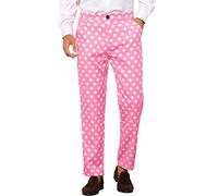 Lars Amadeus Men's Polka Dots Pants Flat Front Business Formal | Regular fit zip closure flat front, Polka dots printed for a unique style Business ready Machine wash cold