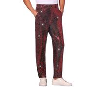 Lars Amadeus Men's Sequins Pants Sparkly Straight Leg Disco Party | Great for prom, disco, music festivalNightlife concertsRetro styleAll season soft material