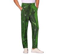 Lars Amadeus Men's Sequins Pants Sparkly Straight Leg Disco Party | Great for prom, disco, music festivalNightlife concertsRetro styleAll season soft material