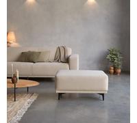 Lars - Footstool in ecru fabric Beige