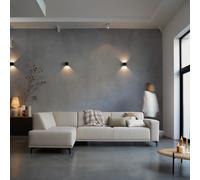 Lars - Left-hand corner sofa in ecru fabric 295 x 185 cm, seats 5 Beige