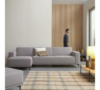 Lars - Left-hand corner sofa in taupe grey fabric, 300 x 150 cm, 5 seats. Grey